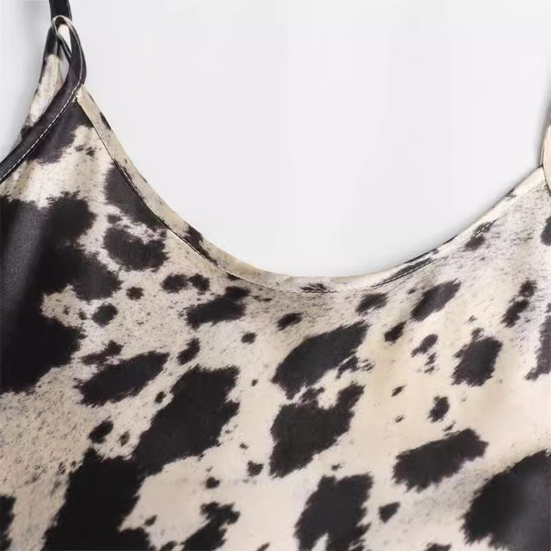 Trendy Animal Print Spaghetti Strap Dress