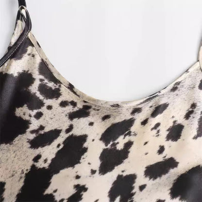Trendy Animal Print Spaghetti Strap Dress