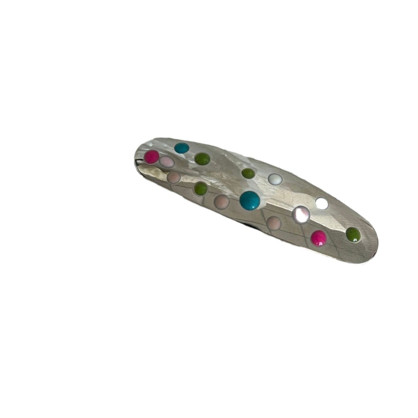 Colourful Polka Dot Silver Hair Clips