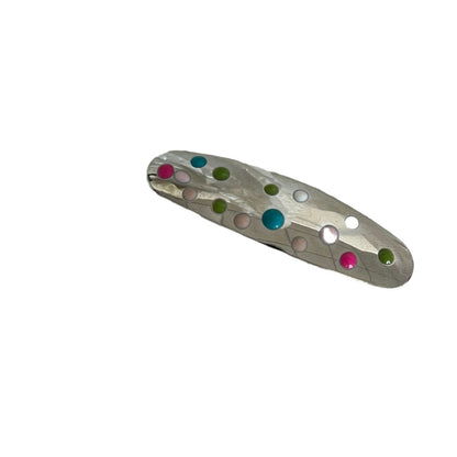 Colourful Polka Dot Silver Hair Clips