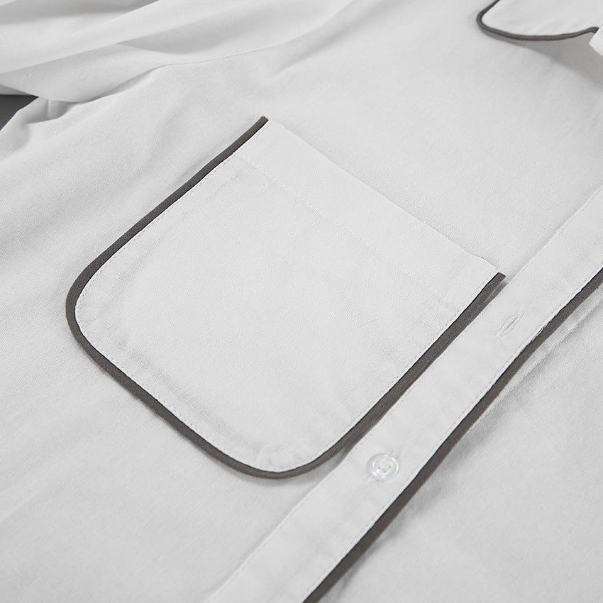 Color Block Button Down Shirt Short Sets