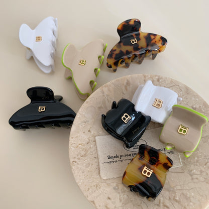 Simple Letter Acetate Hair Claw Clip