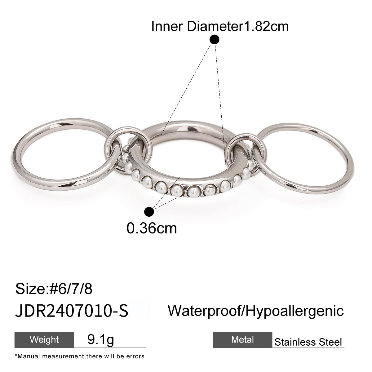 Pearl Zircon Layered Single Ring