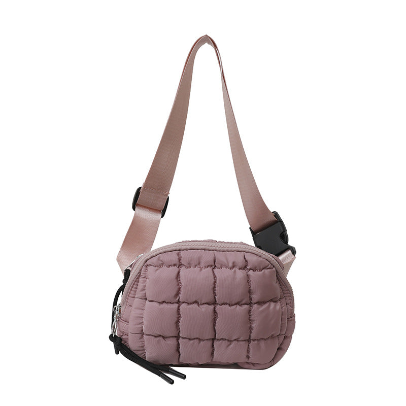 Candy Color Plaid Waist Bag Casual Chest Bag