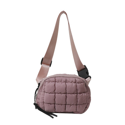 Candy Color Plaid Waist Bag Casual Chest Bag