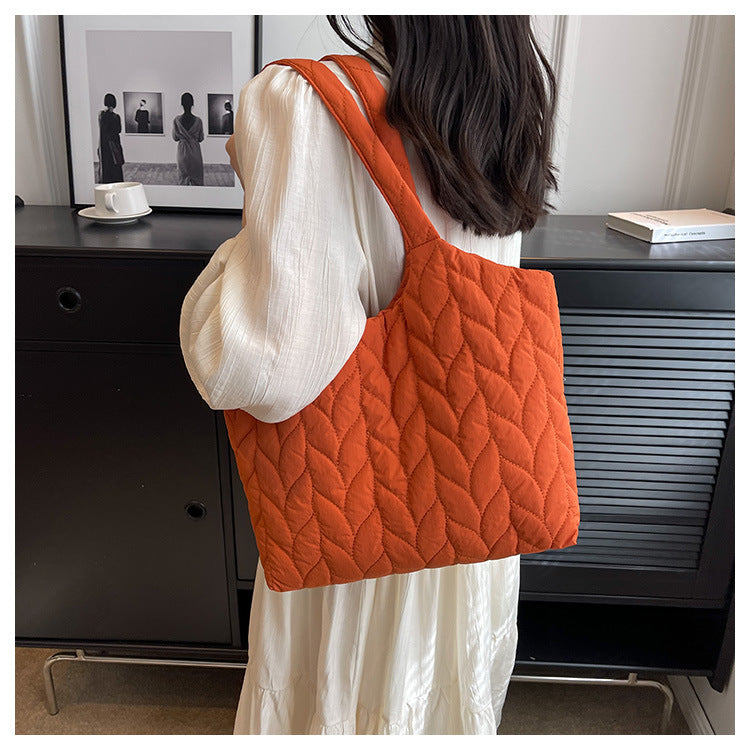 Simple Solid Color Casual Shoulder Bag