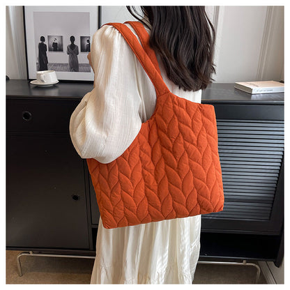 Simple Solid Color Casual Shoulder Bag