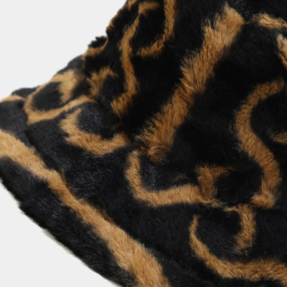 Striped Warm Plush Casual Bucket Hats