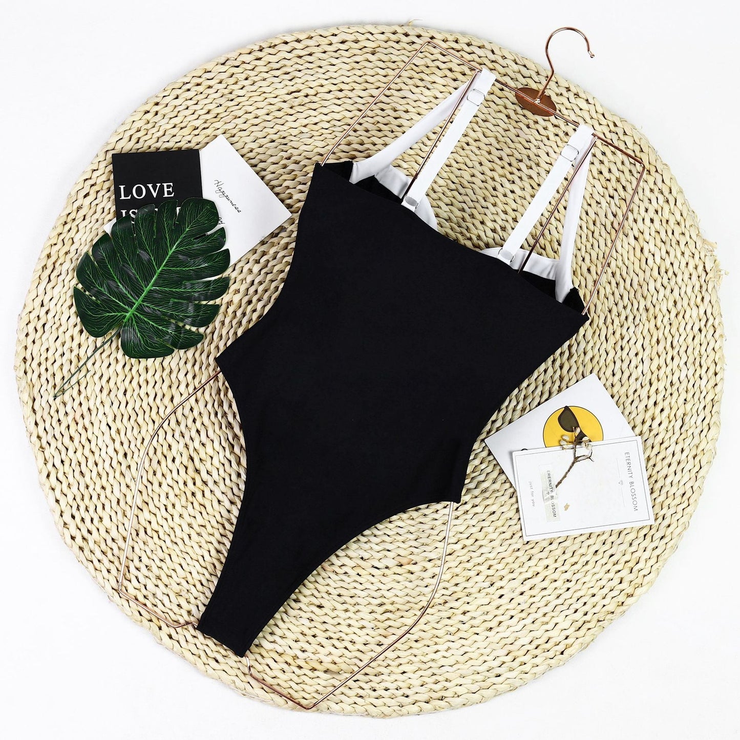 Color Block Sexy U-Neck One Piece Swimwear