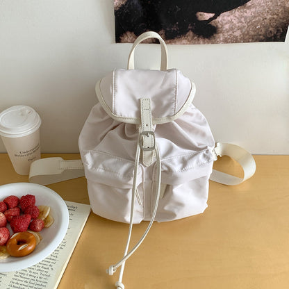 Solid Color Mini Nylon Drawstring Backpack