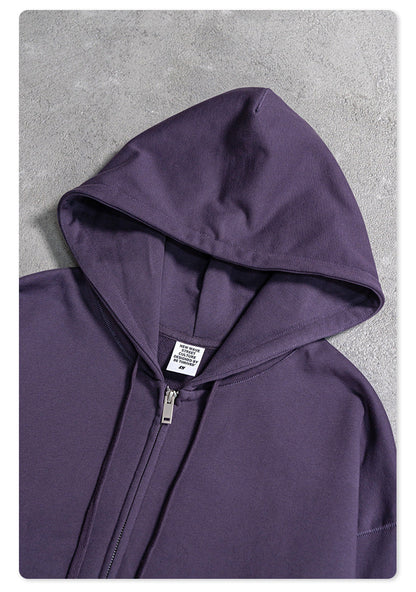 Casual Solid Color Oversize Zip-Up Hoodie
