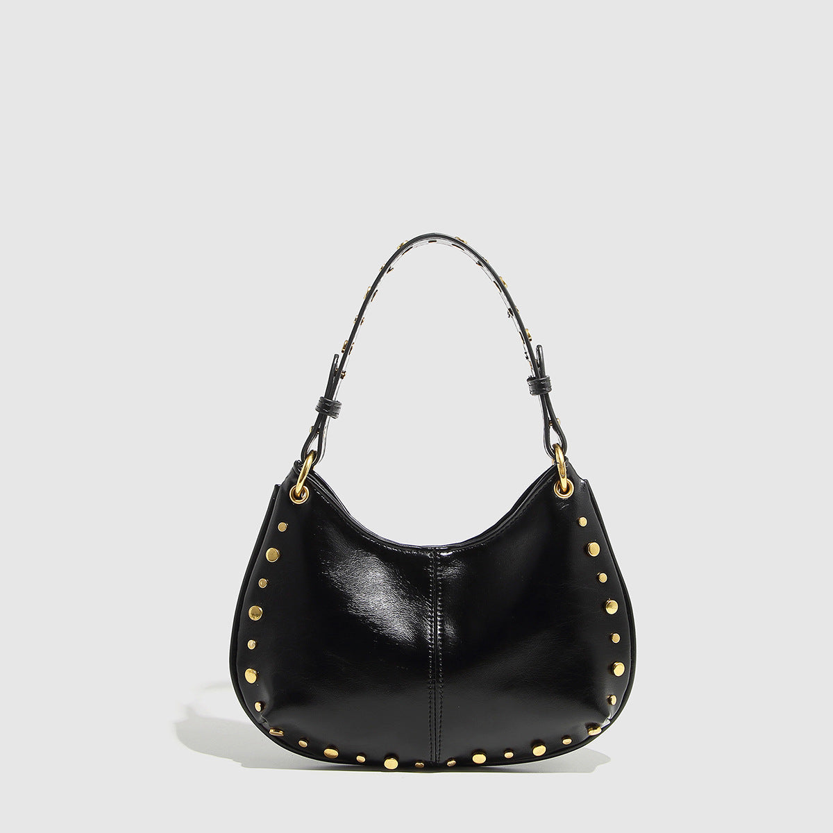 Retro Studded Chain Strap Shoulder Bag