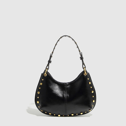 Retro Studded Chain Strap Shoulder Bag