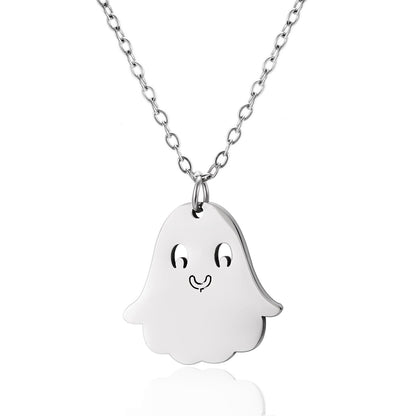 Halloween Pumpkin Ghost Pendant Necklace