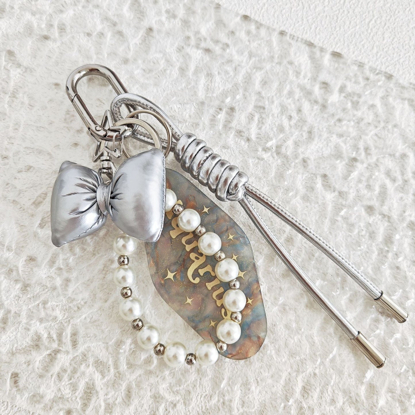Simple Bow Pearls Keychain Bag Charms