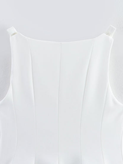 Elegant Peplum Bow Strap Tank Top