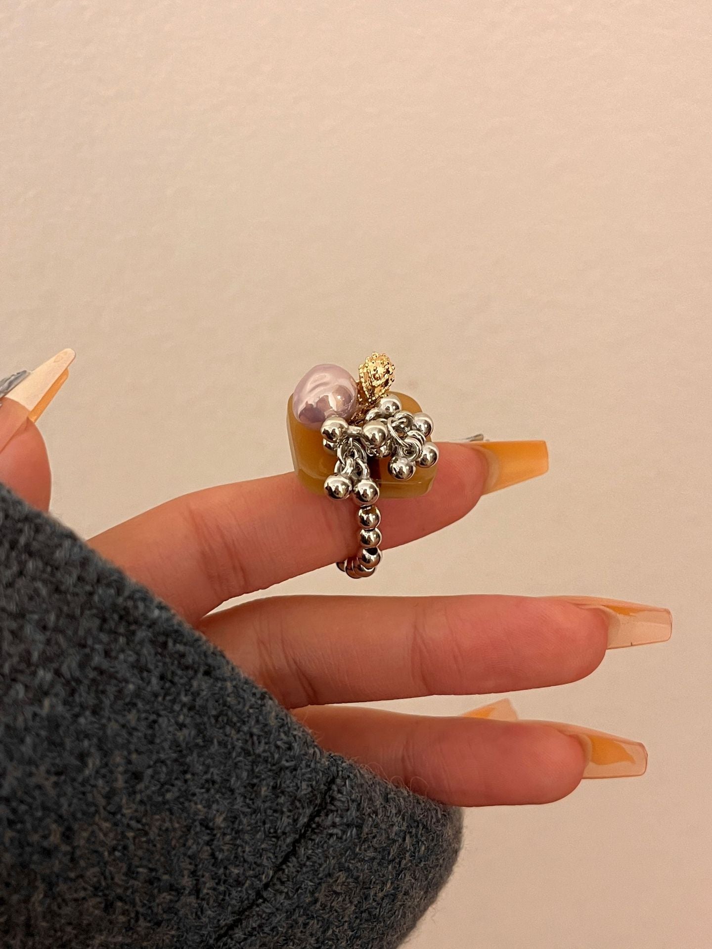 Chic Handmade Beaded Stretch Band Ring