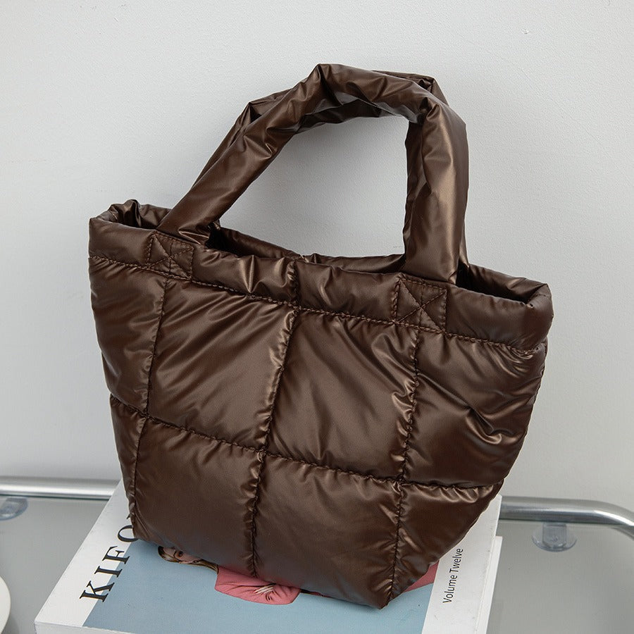 Solid Color Simple Puffer Handbag