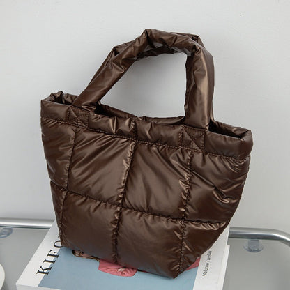 Solid Color Simple Puffer Handbag