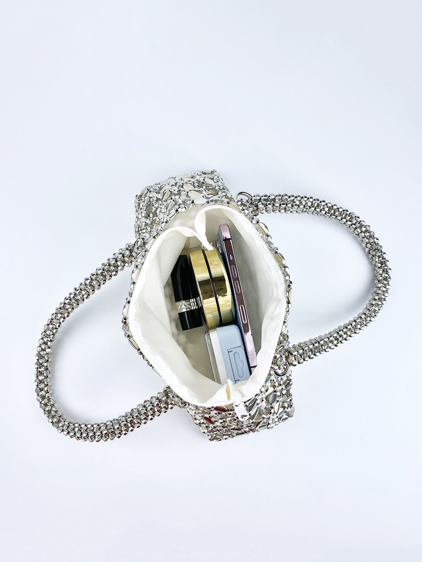Hollow Out Sparkling Beads Handbags