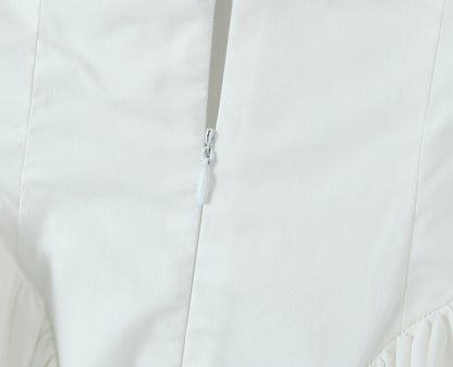 Solid Color Halter V-Neck Ruffle Maxi Dress