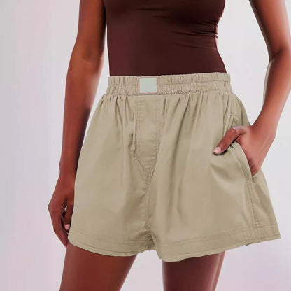 Solid Color Loose Pockets Shorts