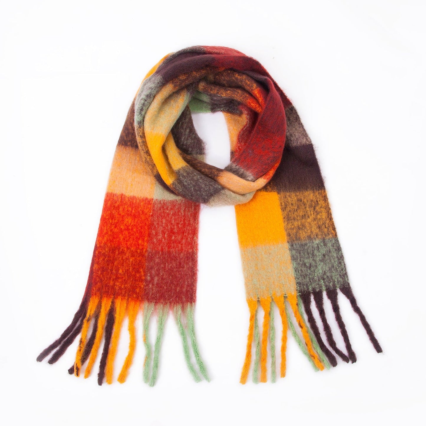 Coloful Plaid Tassel Scarves