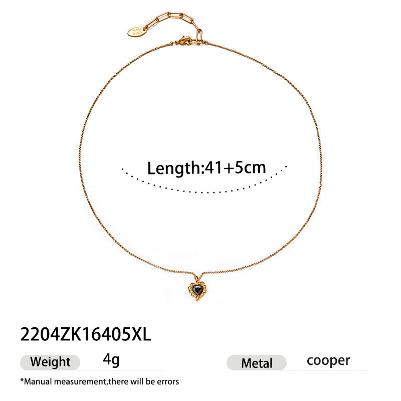 Trendy Zircon Heart Pendant Gold Plated Necklace
