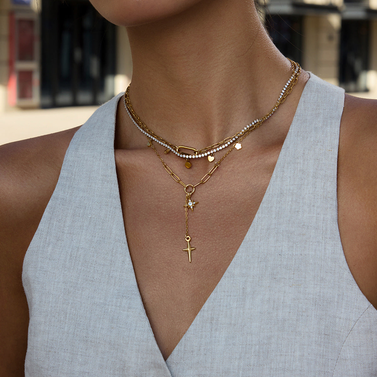 Chic Gold Plated Stainless Steel Choker Necklace
