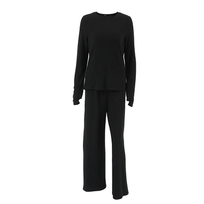 Soft Round Neck Long Sleeve Pajamas Sets