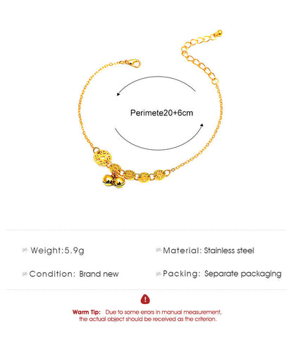 Simple Bell Hollow Out Pendant Anklet