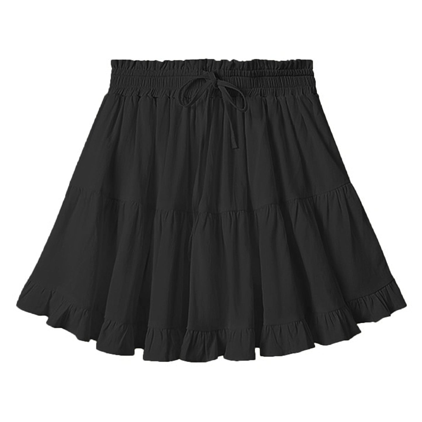 Trendy Pleated High Waisted Drawstring Skirt