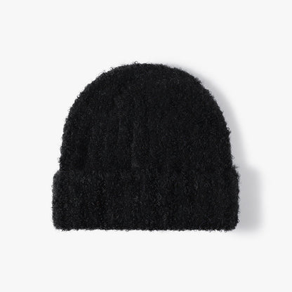 Solid Color Knit Hat Padded Beanie