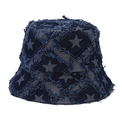 Star Pttern Fringe Edge Foldable Bucket Hat