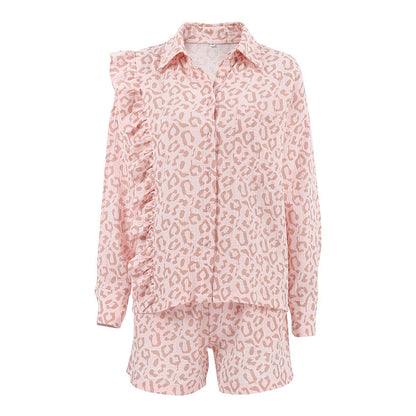 Leopard Print Flounce Homewear Sets