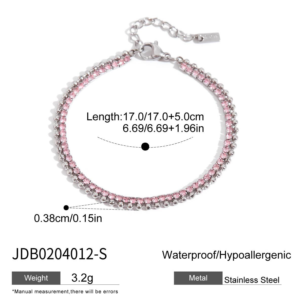 Stainless Steel Charm Linked Chain Strand Bracelet