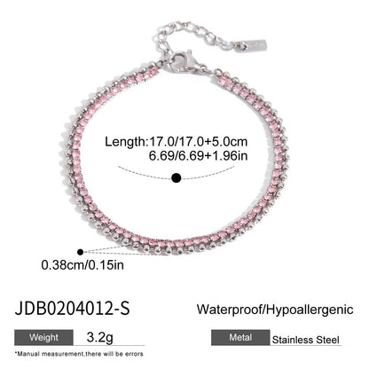 Stainless Steel Charm Linked Chain Strand Bracelet