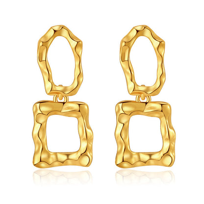 Irregular Corrugated and Wavy Drop Earrings