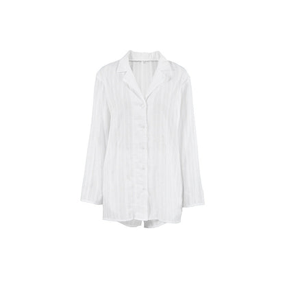 Stripe Jacquard Soft Sleepwear Sets