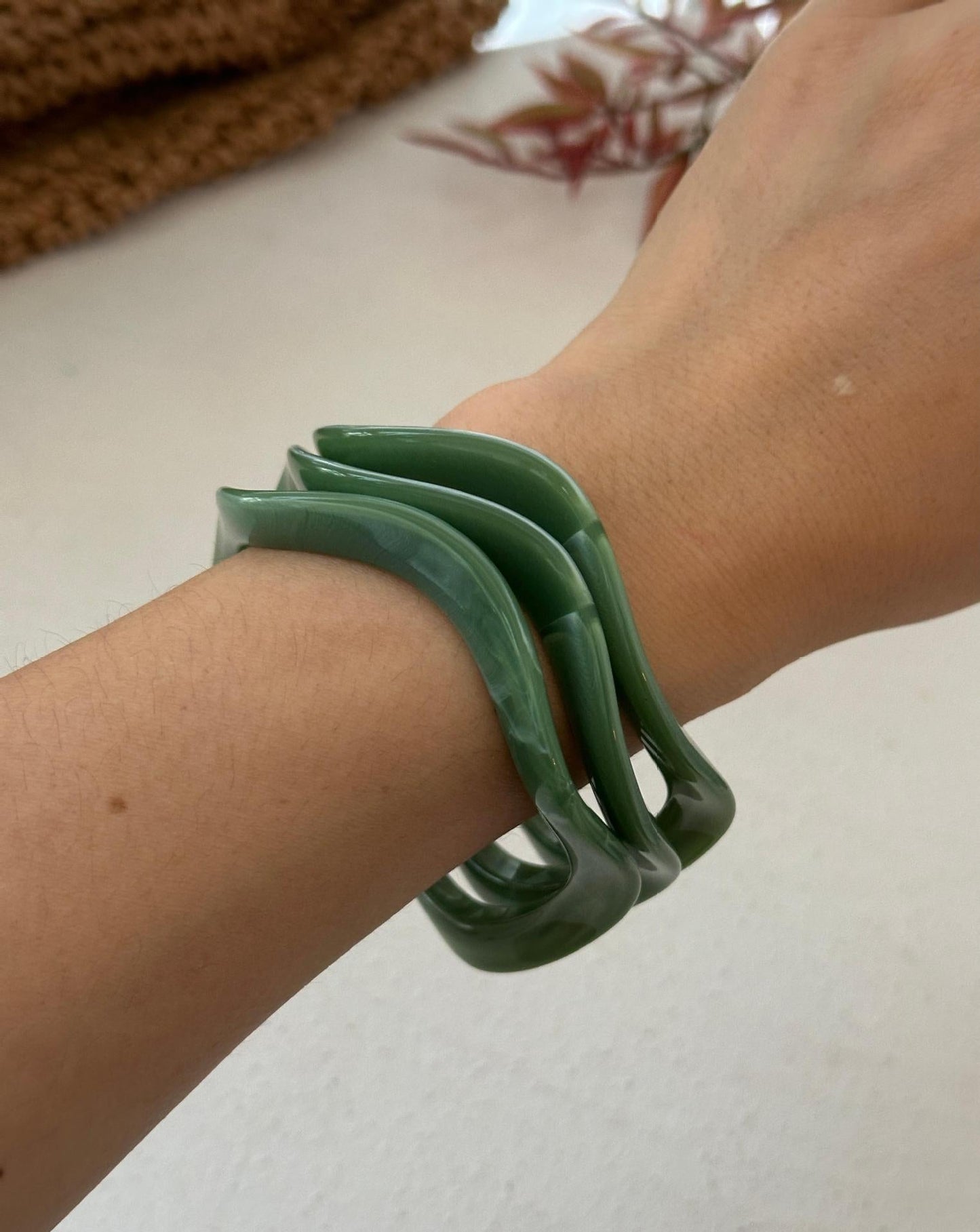 Simple Geometric Gradient Bangle Bracelet