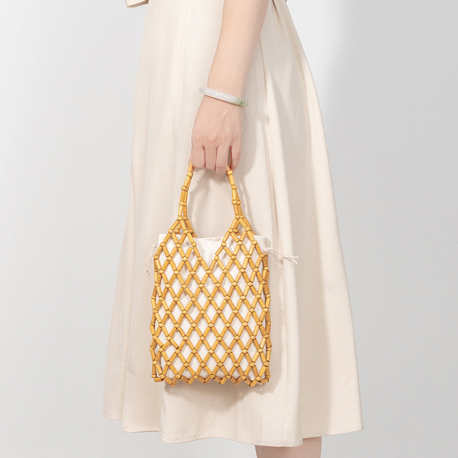 Hallow Wooden Bead Handbags