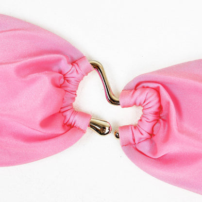 Solid Color Strapless Triangle Bikini Swimwear