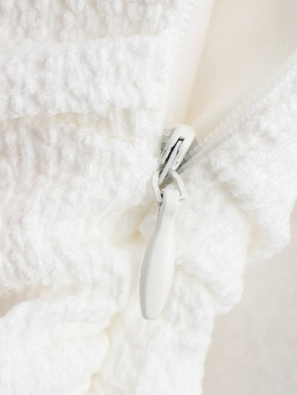 Elegant Ruffle Pleated Strap Sleevless Mini Dress