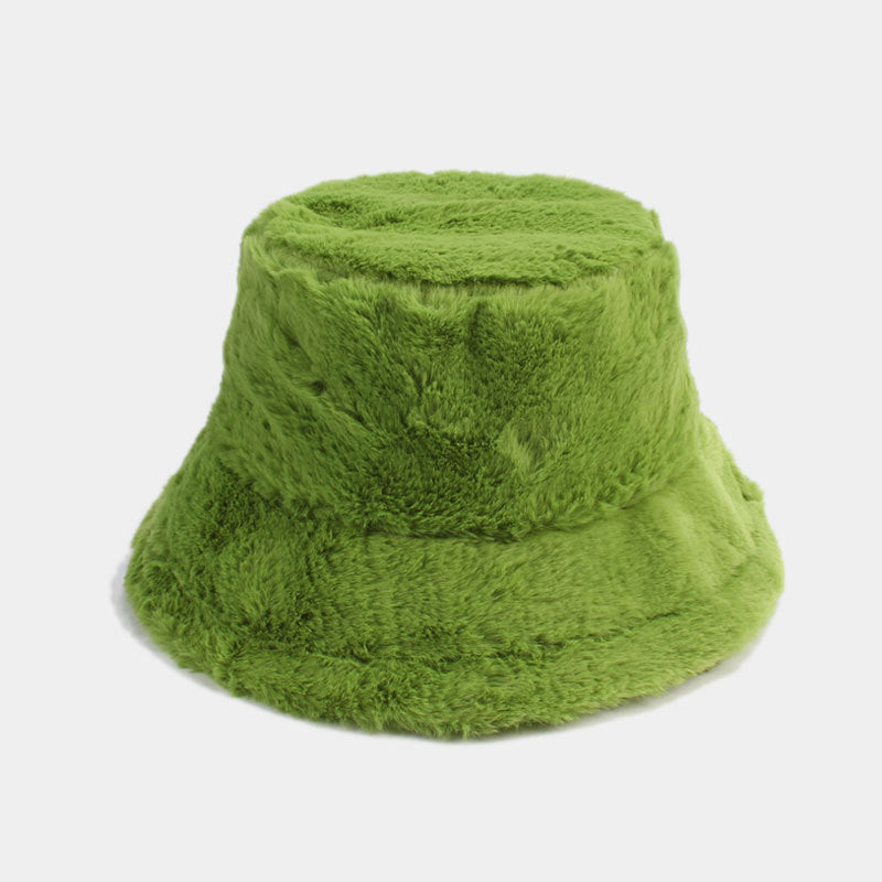 Simple Solid Color Thicken Winter Bucket Hat