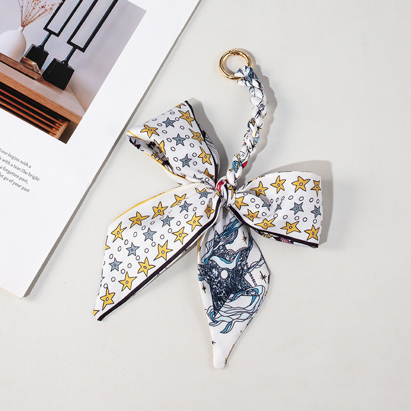 Elegant Satin Scarf Bow Bag Charms