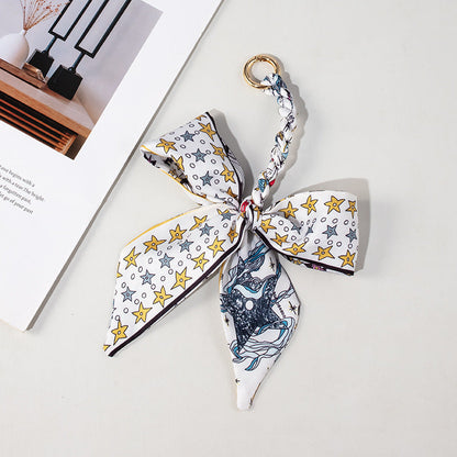 Elegant Satin Scarf Bow Bag Charms