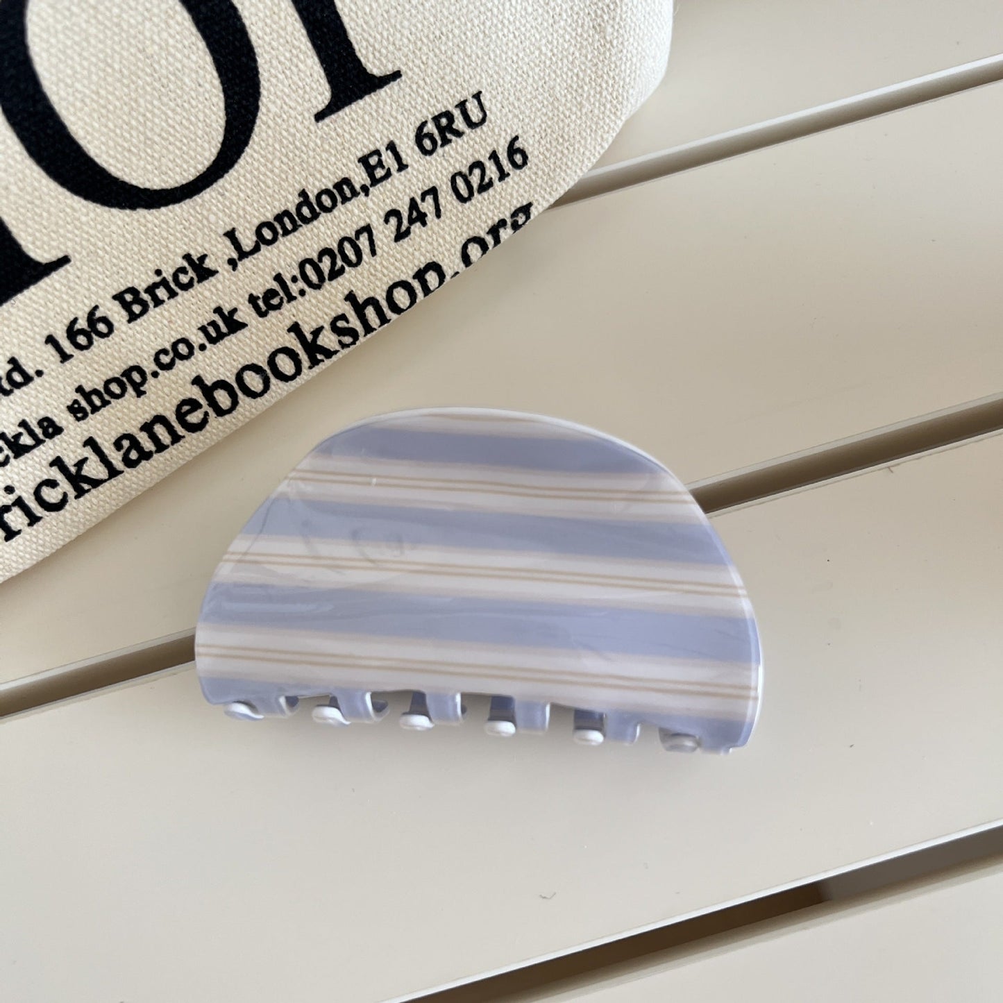 Sweet Striped Acrylic Hair Claw