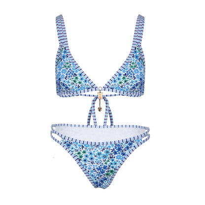 Trendy Floral Printed Bikini Swimwear