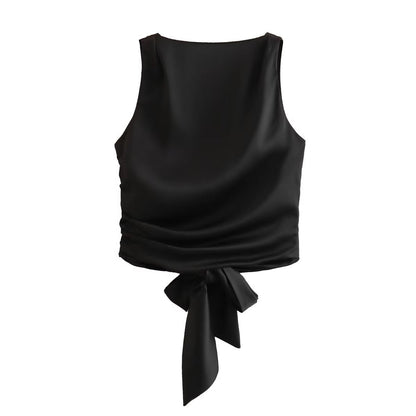 Sexy Backless Tie Back Cropped Top