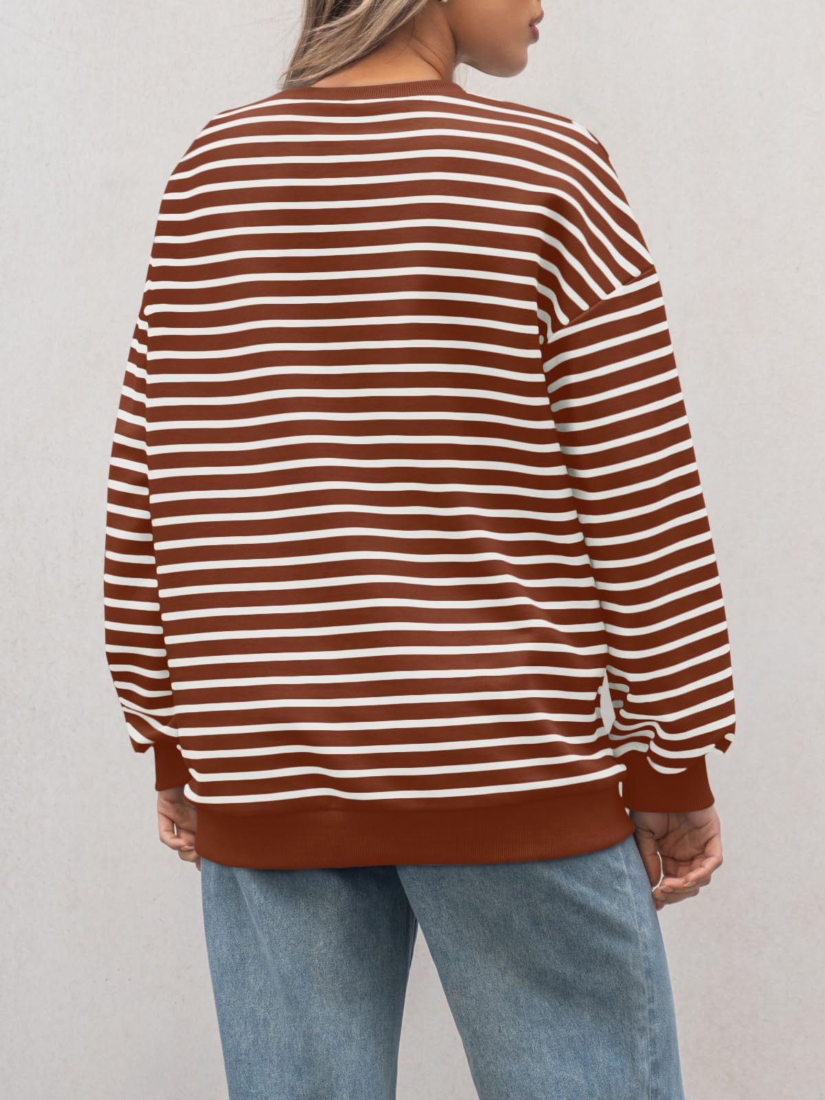Striped Loose Color Block Casual Sweatshirt